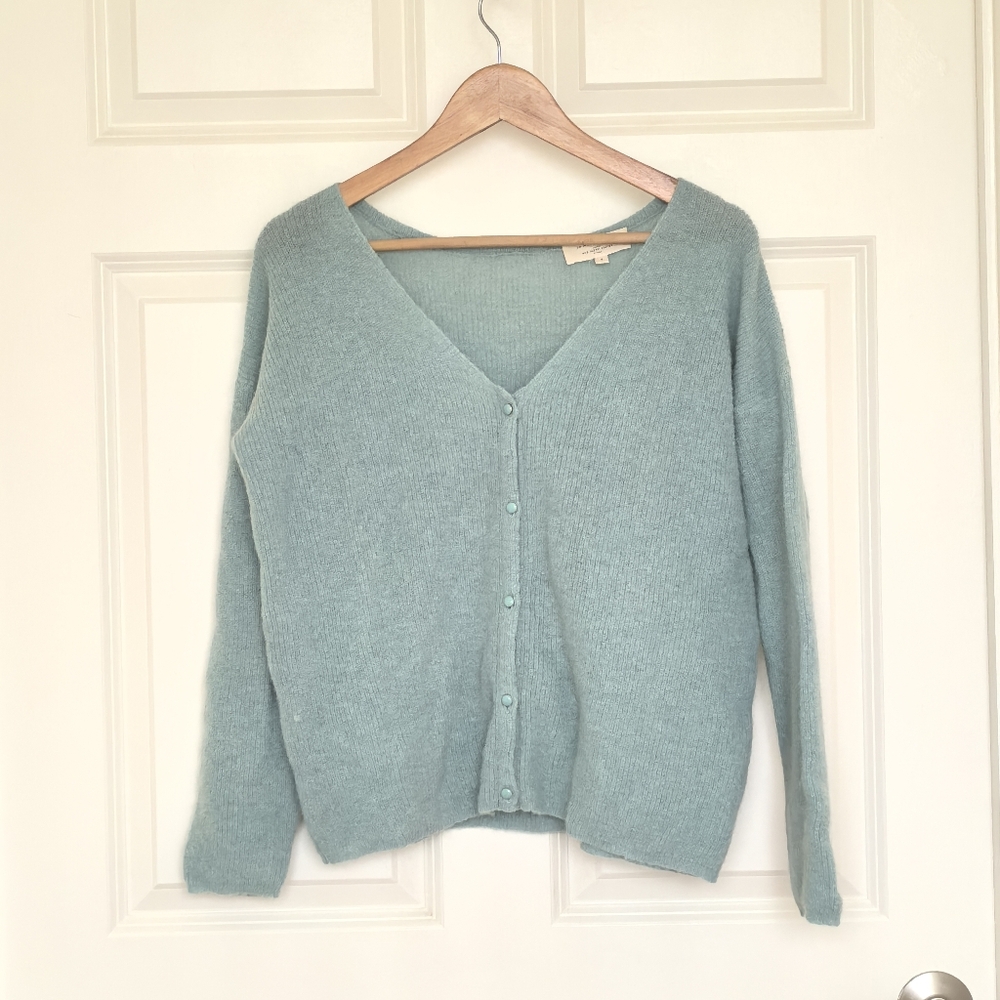 Sezane Gilet Barry Cardigan Aqua - Size S